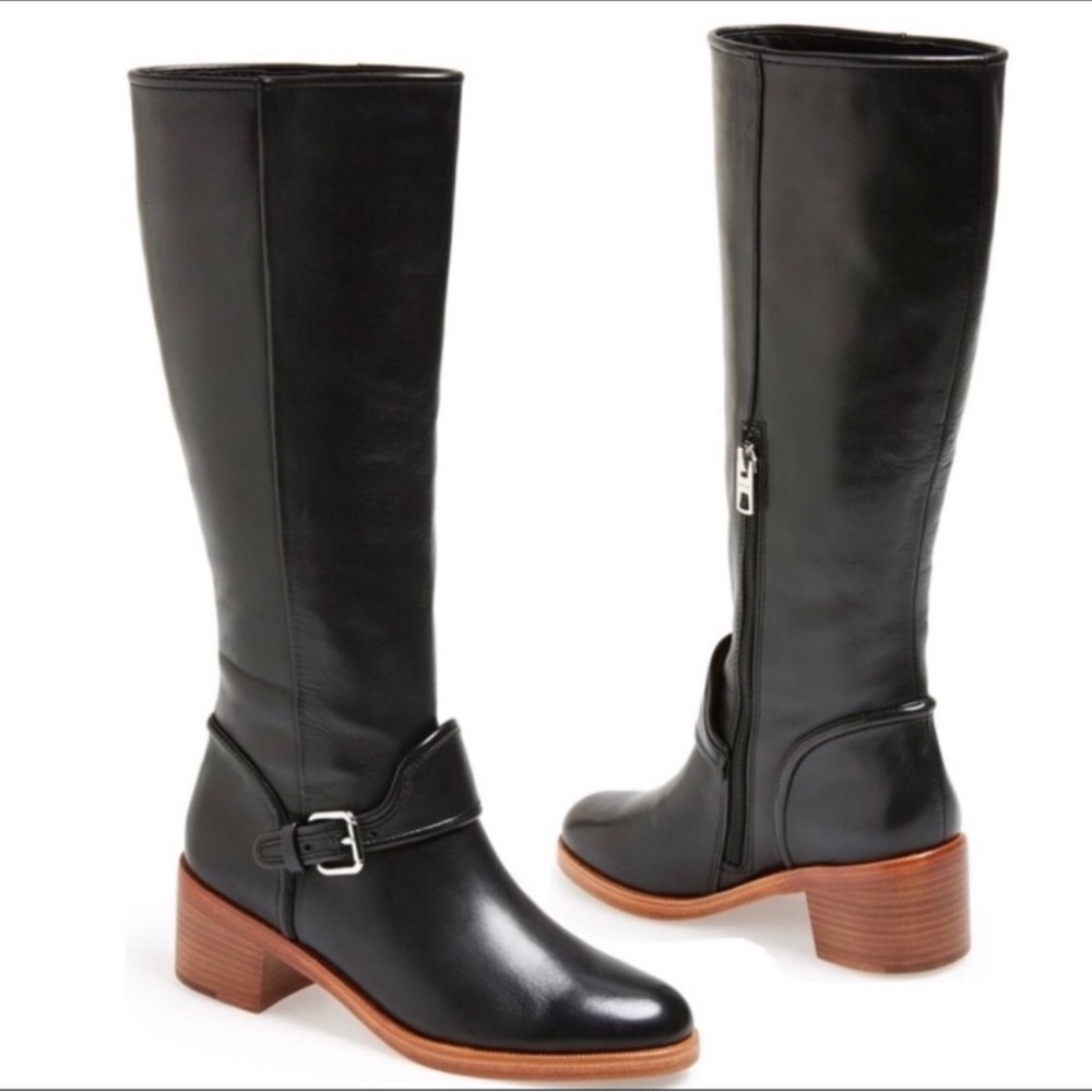 Coach Cecelia Soft Shine leather calf boots in Black Size 6 - Picture 5 of 16